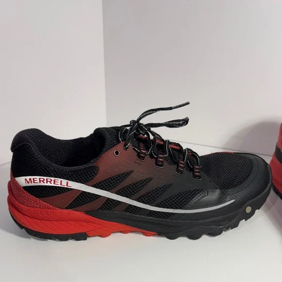 Merrell Men's Black and Red Trail Running Shoes - Picture 2 of 14